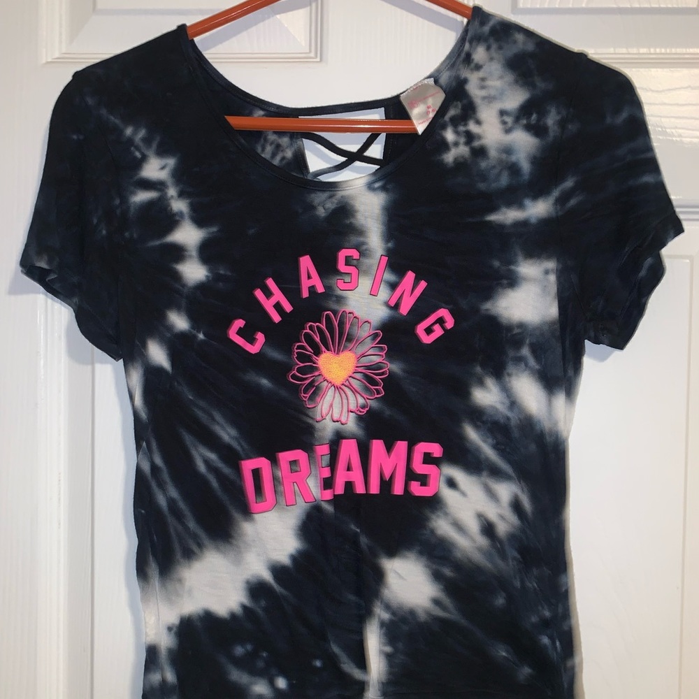 Medium blue and white tye dye shirt